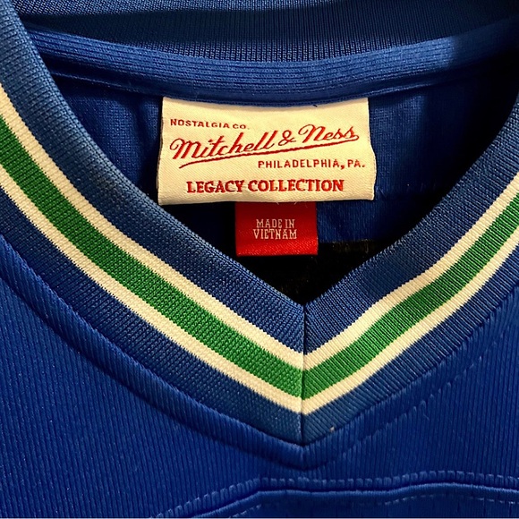 Seattle Seahawks Mitchell & Ness 1985 Steve Largent Jersey Royal/White/Green - Picture 4 of 6